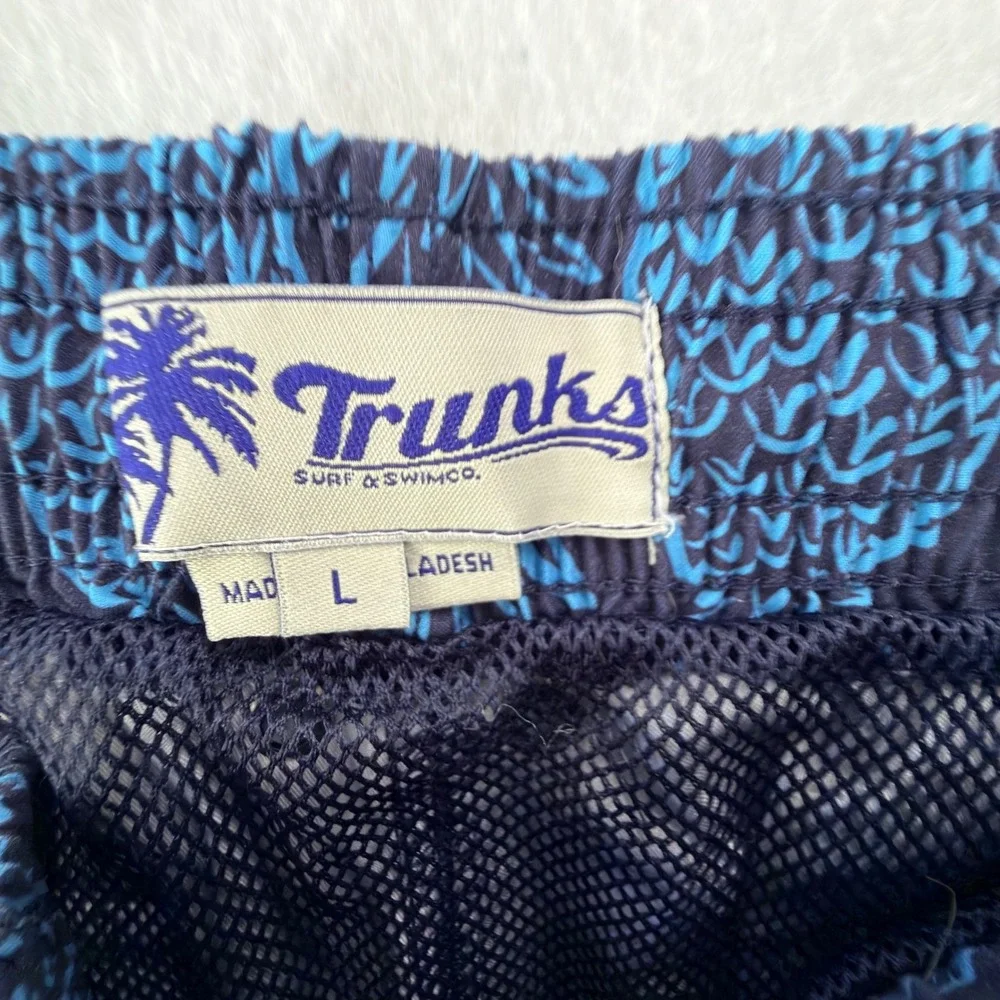 Trunks Surf & Swim Co Mens Navy Blue Pineapple Swim Trunks Size L 6